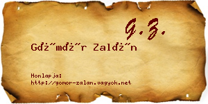 Gömör Zalán névjegykártya